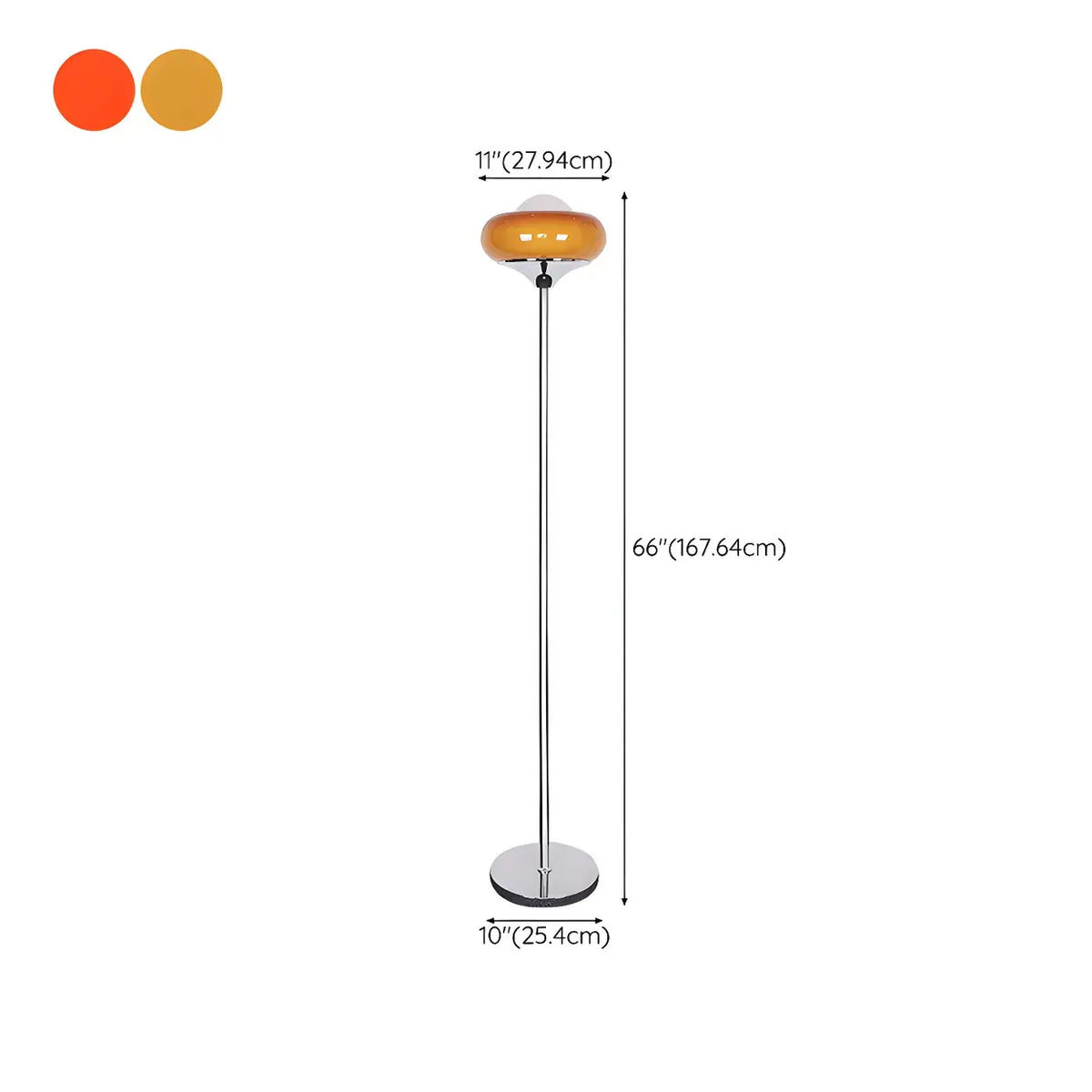 Retro Yellow Egg Tart Glass and Metal LED Floor Lamp