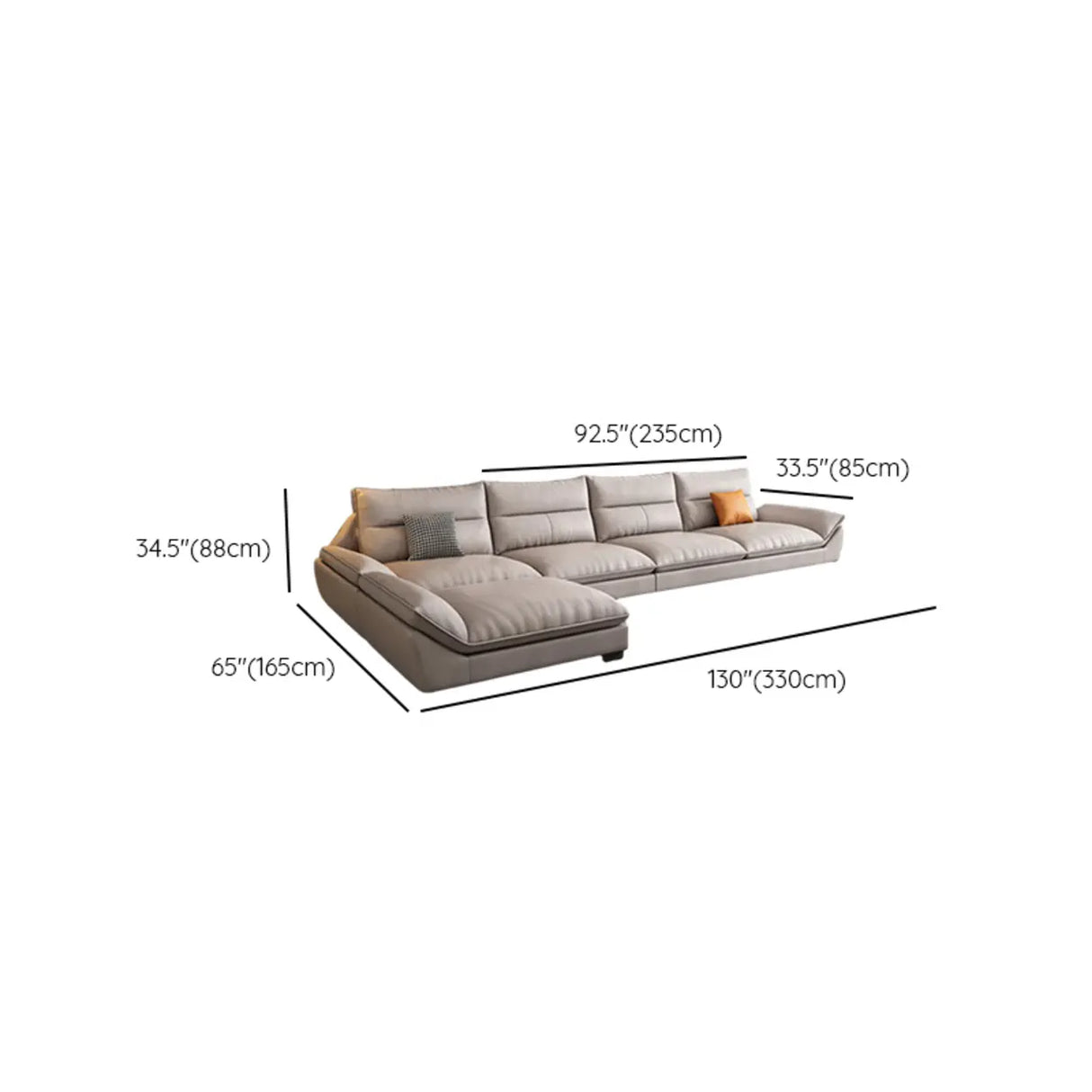 Reversible Beige Scratch Resistant Tech Cloth Sectional