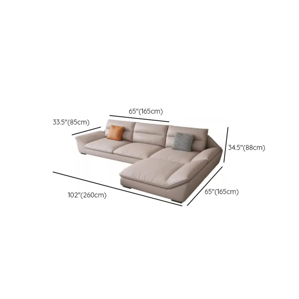 Reversible Beige Scratch Resistant Tech Cloth Sectional Image - 11