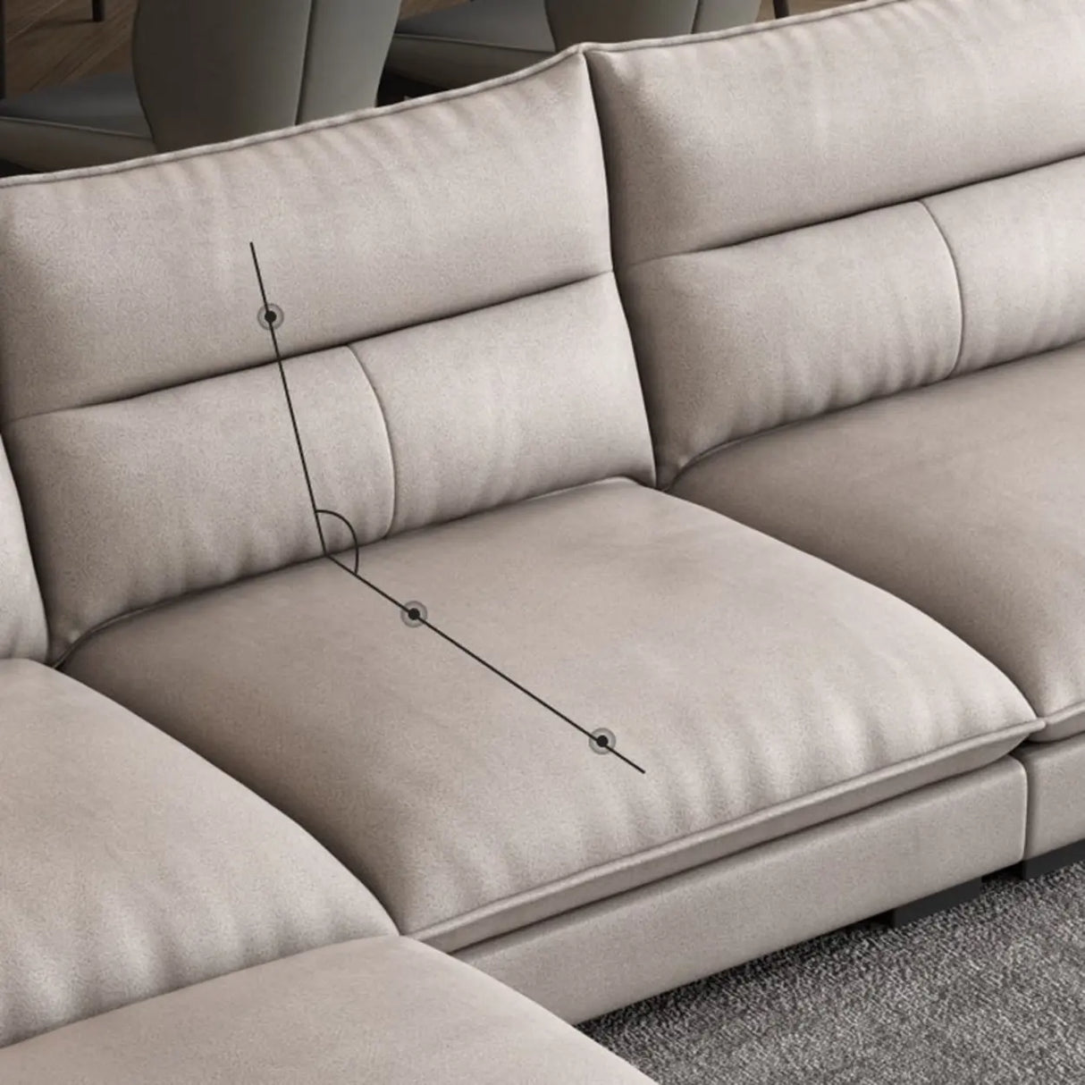 Reversible Beige Scratch Resistant Tech Cloth Sectional Image - 6