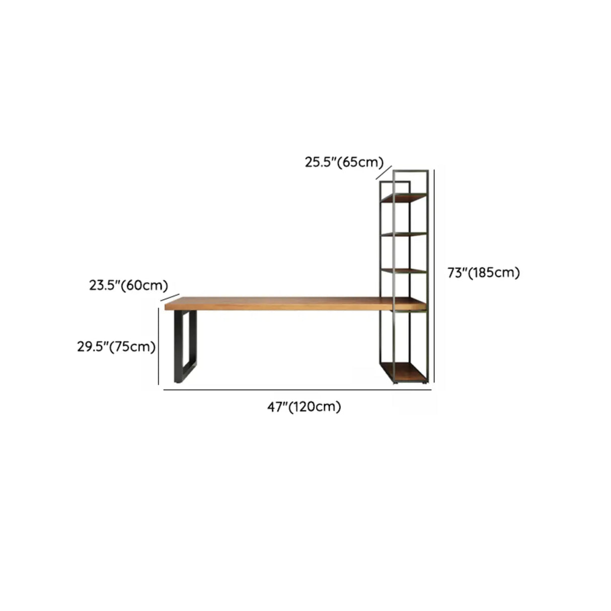 Reversible Pine Butcher Block Bookcase Computer Desk