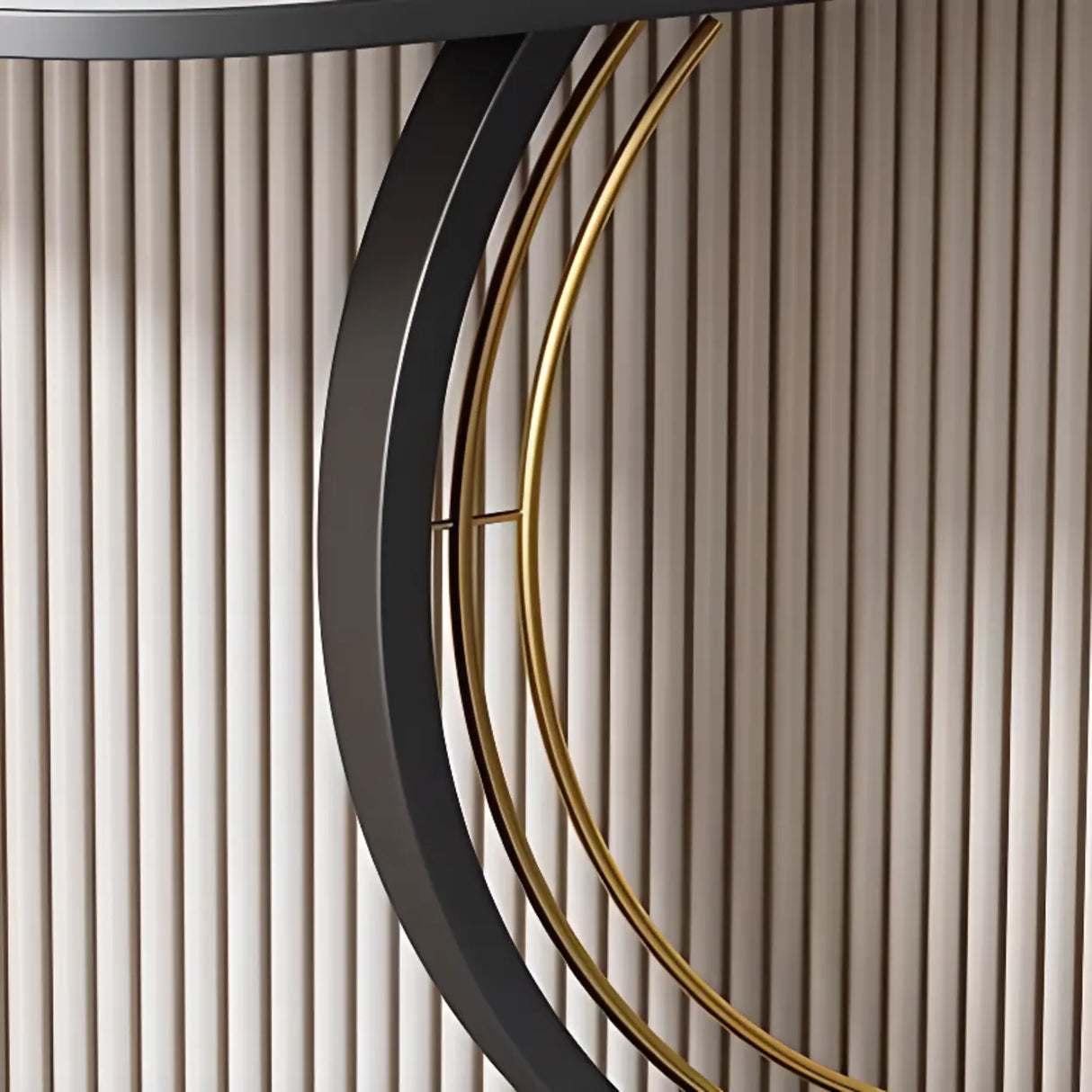 Ring Base Half Moon Sintered Stone Top Console Table Image - 4