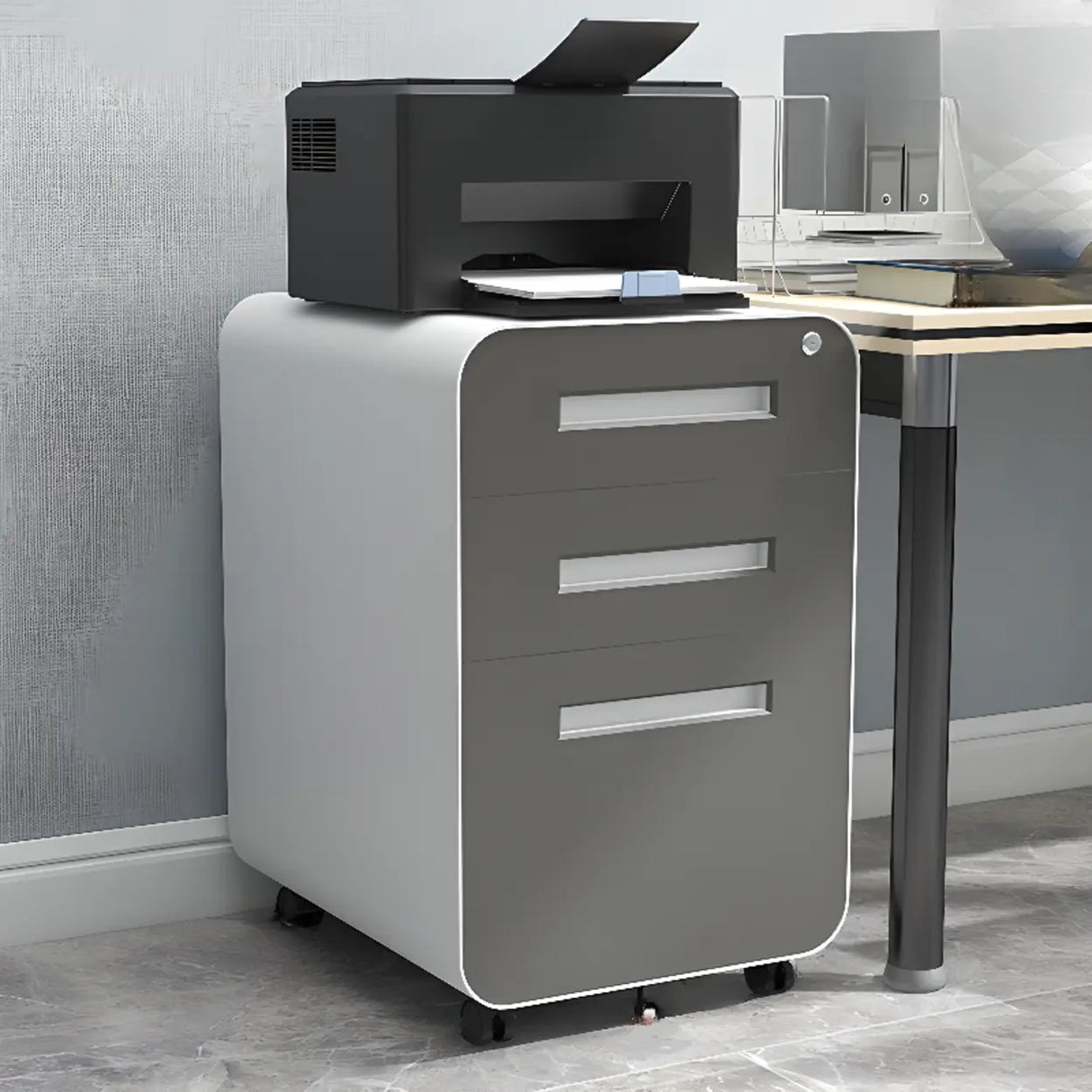 Rolling Lockable Storage Metal Vertical Filing Cabinet Image - 19