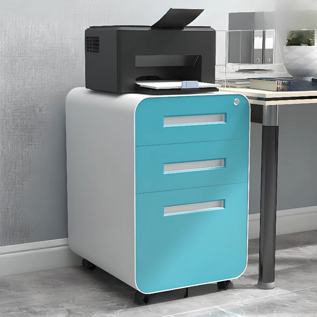 Rolling Lockable Storage Metal Vertical Filing Cabinet Image - 21