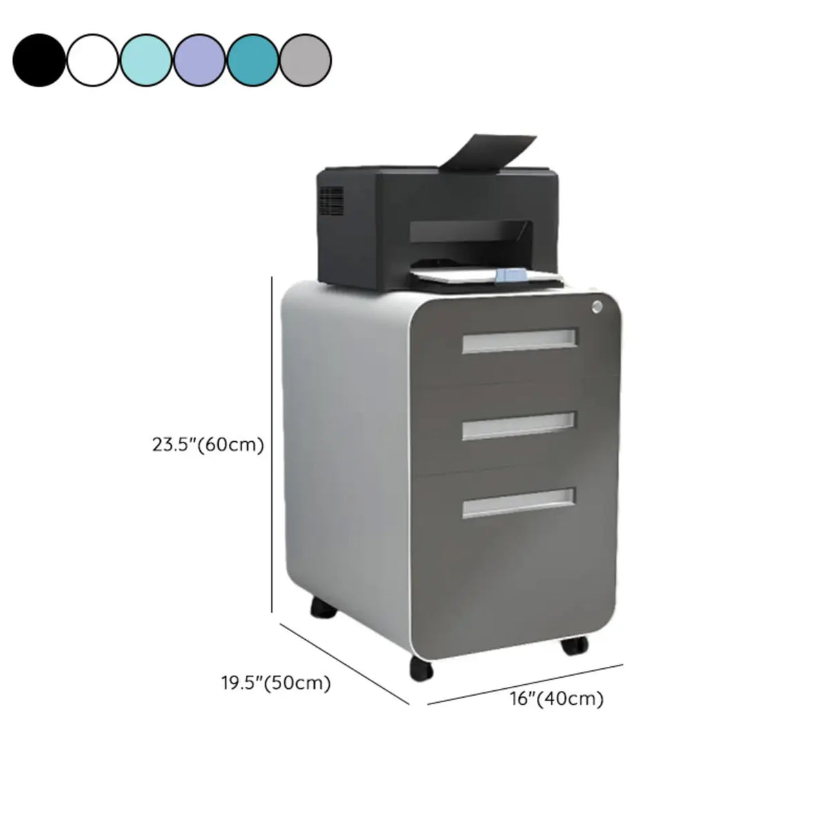 Rolling Lockable Storage Metal Vertical Filing Cabinet Image - 26