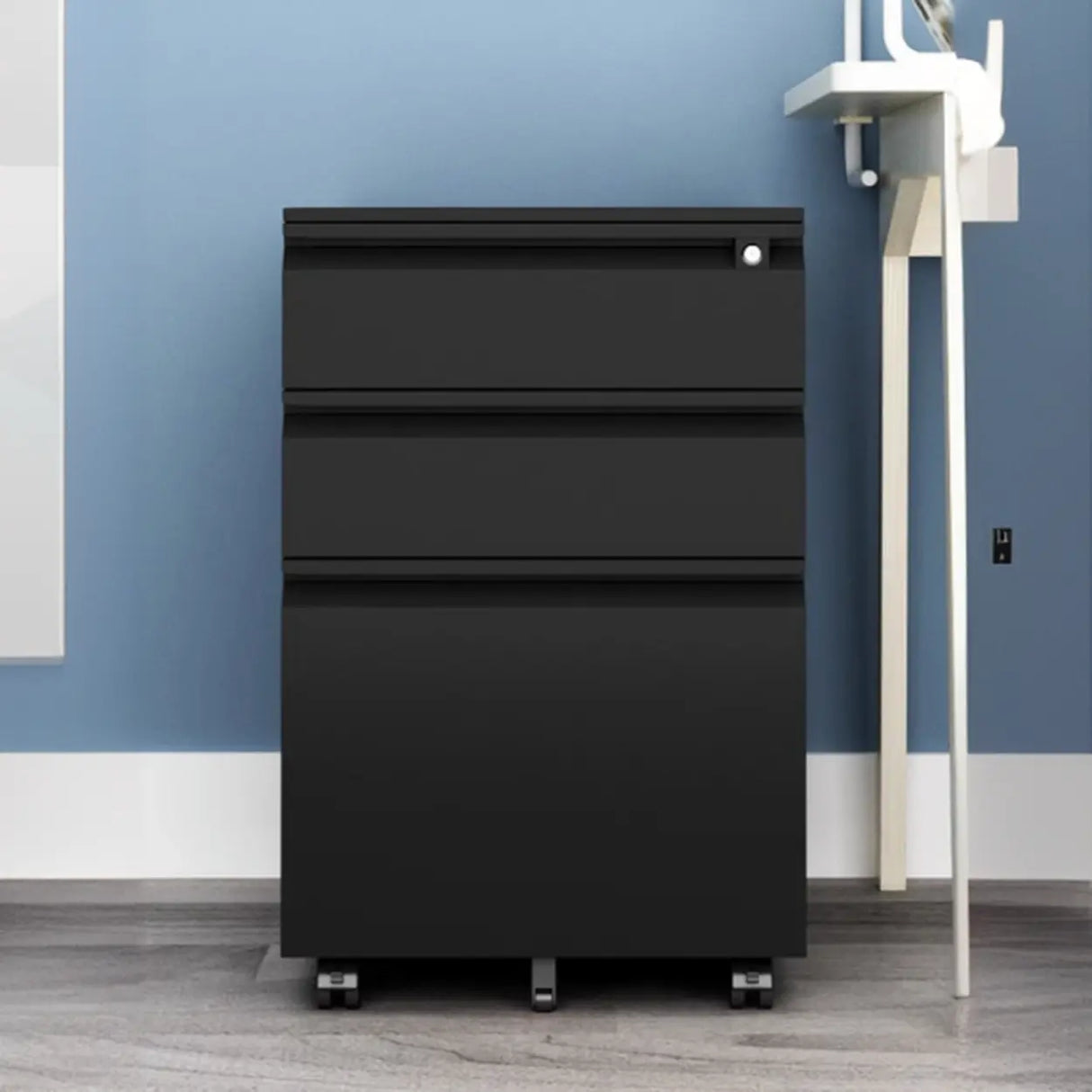 Rolling Lockable Storage Metal Vertical Filing Cabinet Image - 6
