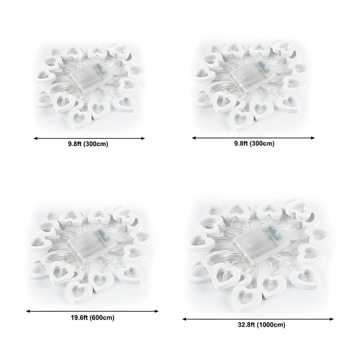 Romantic Wooden Heart-Shaped LED String Lights