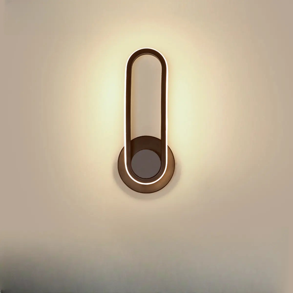 Rotatable Black Oval Bedside LED Wall Sconce Light Image - 10