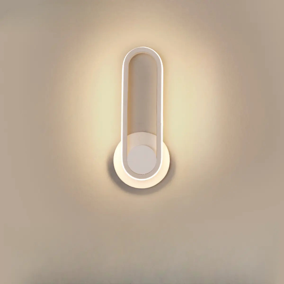 Rotatable Black Oval Bedside LED Wall Sconce Light Image - 12