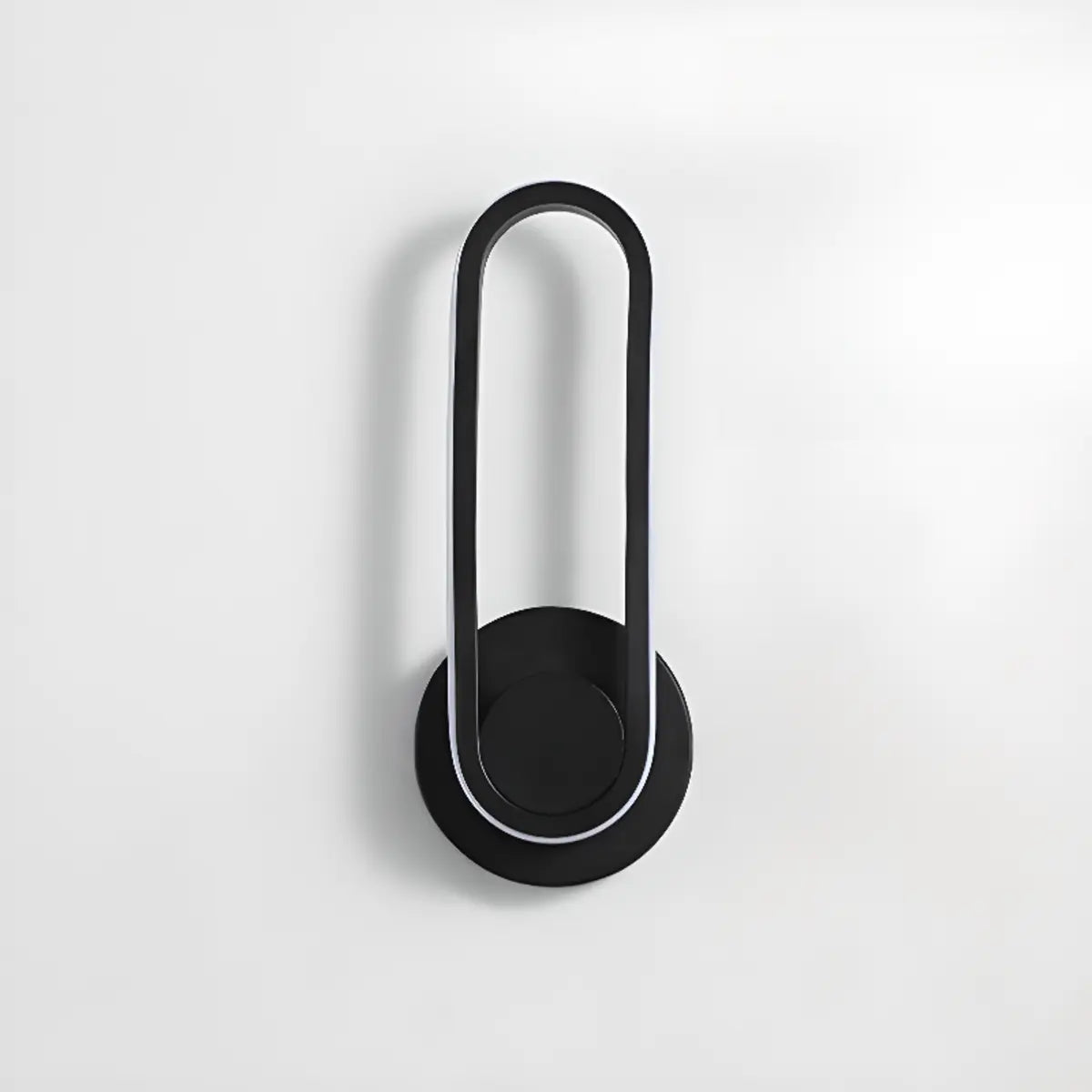 Rotatable Black Oval Bedside LED Wall Sconce Light Image - 7
