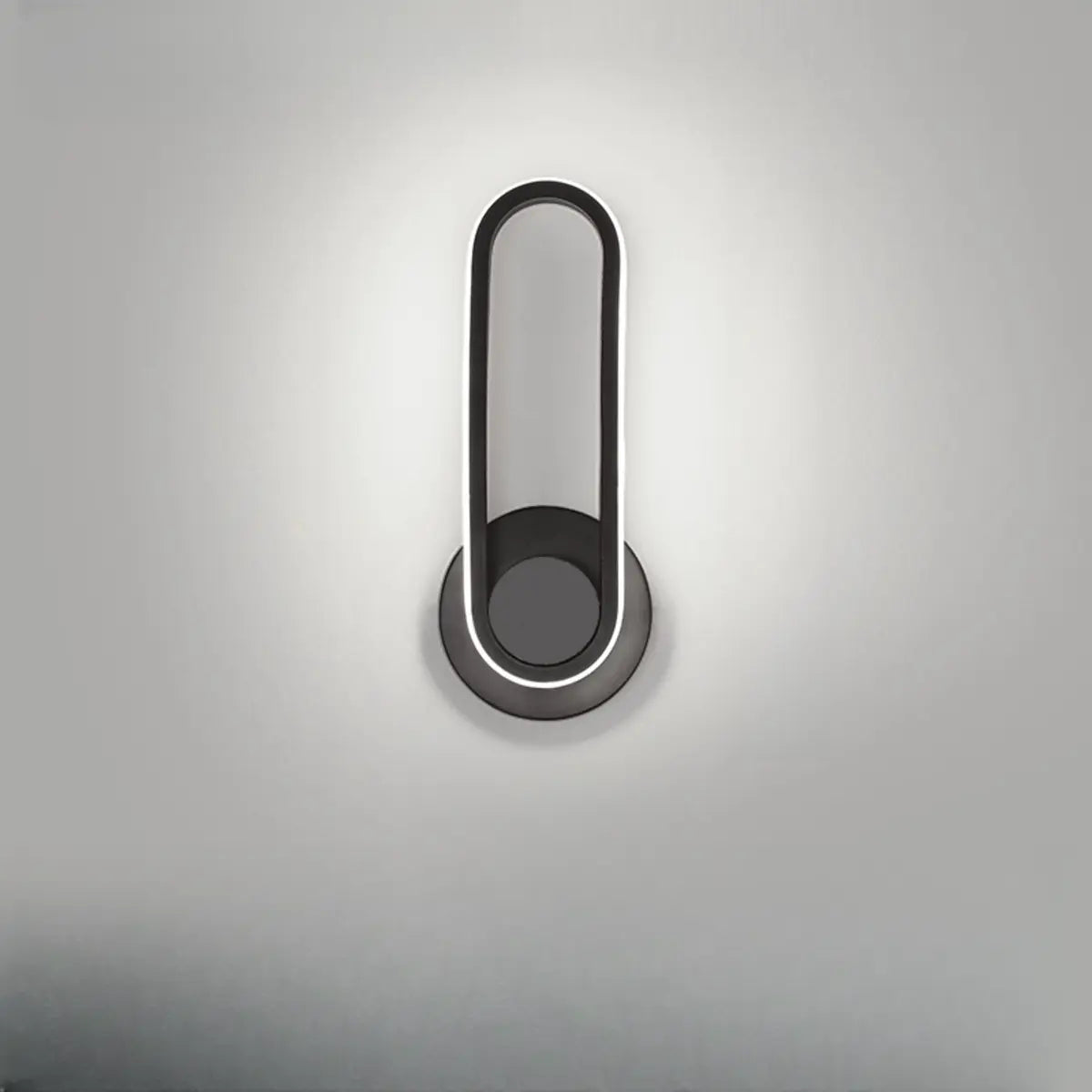 Rotatable Black Oval Bedside LED Wall Sconce Light Image - 9