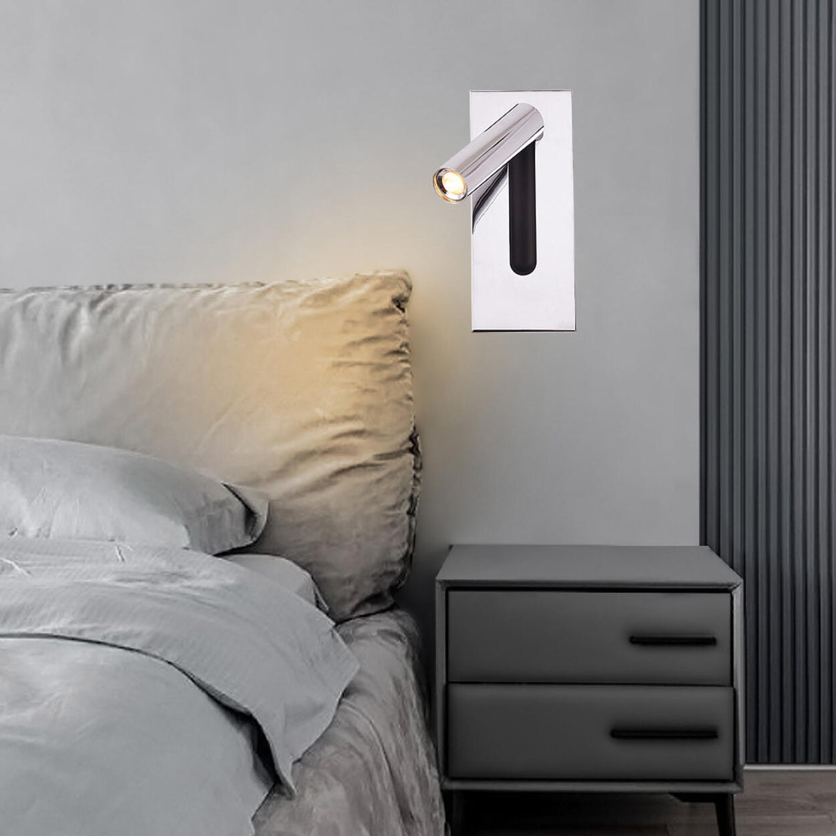 Rotatable Cylinder Bedside Reading Wall Light Sconce Image - 21