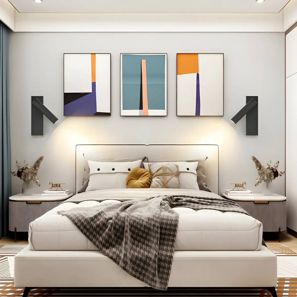 Rotatable Cylinder Iron Bedside Reading Warm Wall Sconce Image - 3