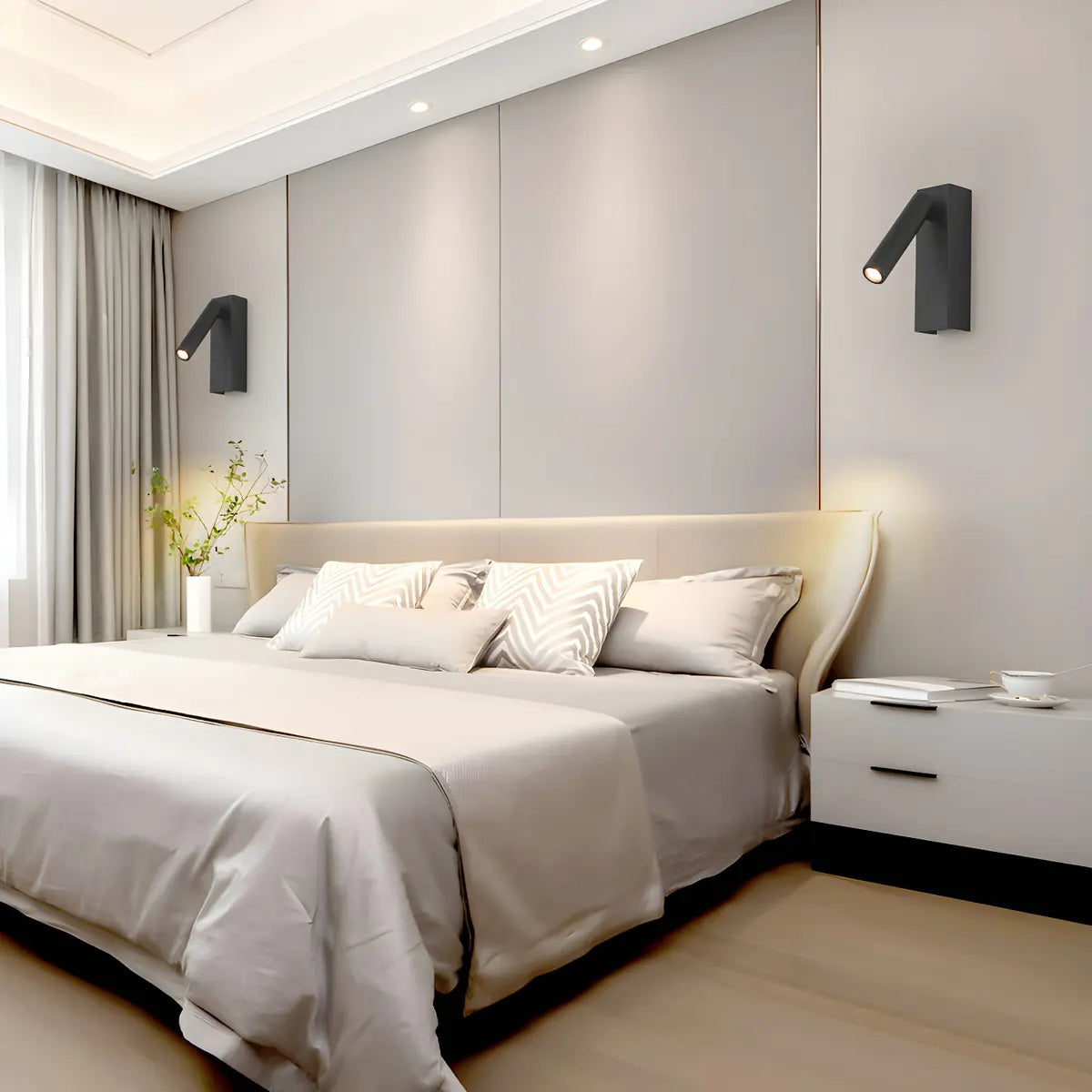 Rotatable Cylinder Iron Bedside Reading Warm Wall Sconce Image - 4