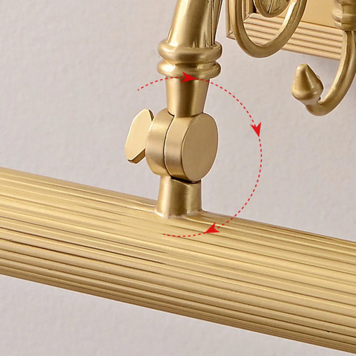 Rotating Vintage Gold Linear LED Metal Vanity Light Image - 12