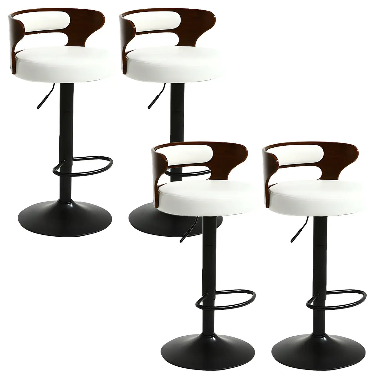 Round Adjustable Fabric Cotton Cushion Swivel Bar Stool Image - 15