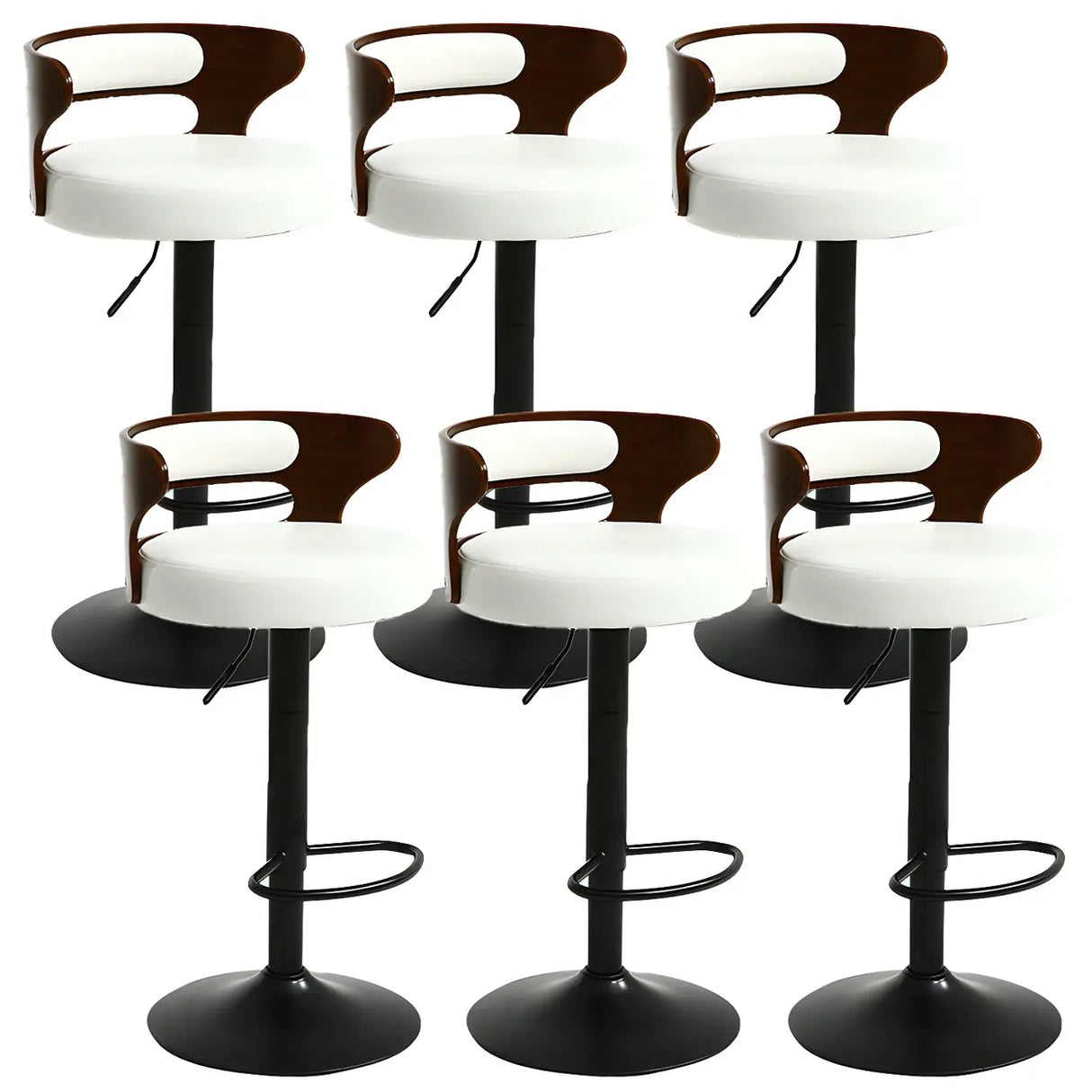 Round Adjustable Fabric Cotton Cushion Swivel Bar Stool Image - 17