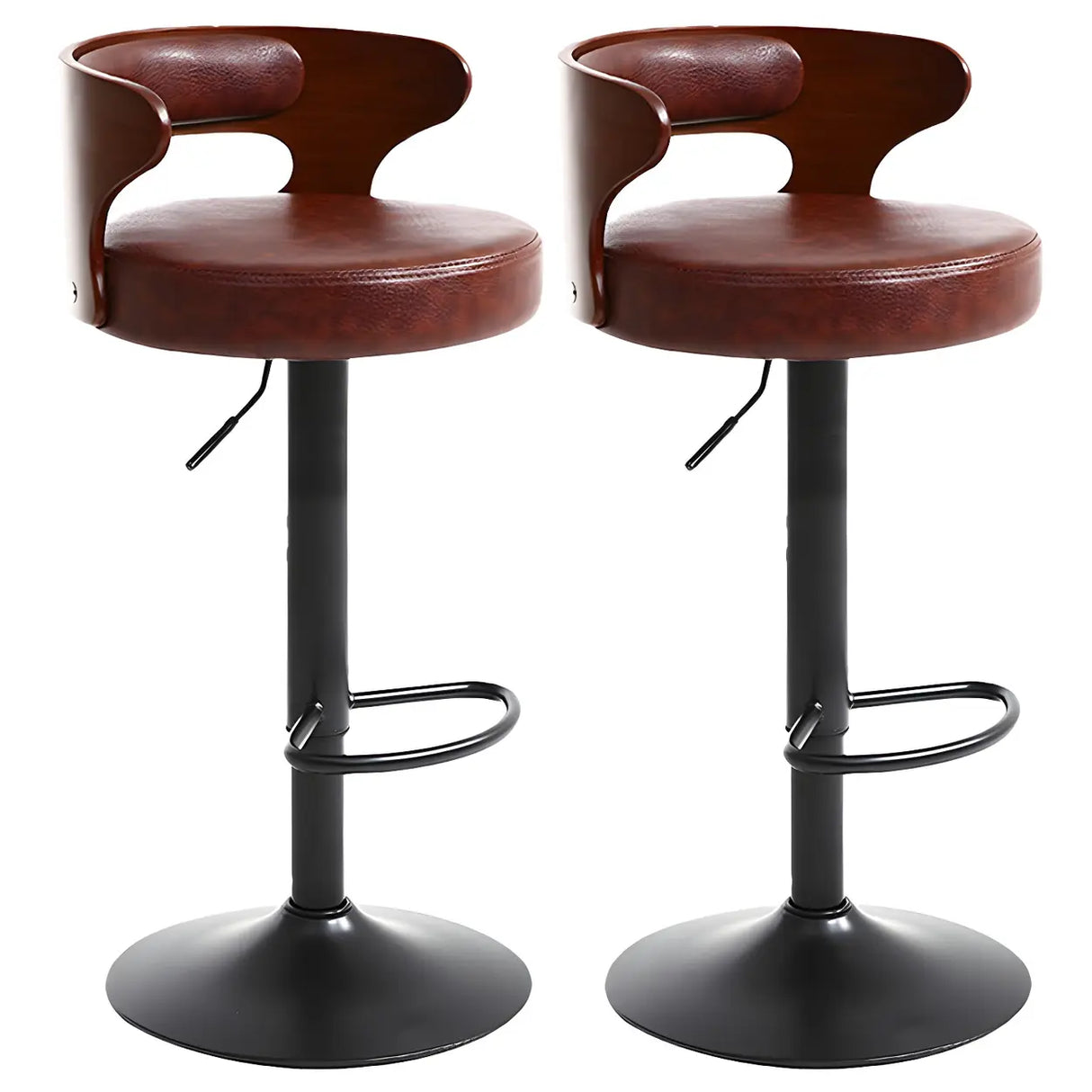 Round Adjustable Fabric Cotton Cushion Swivel Bar Stool Image - 21