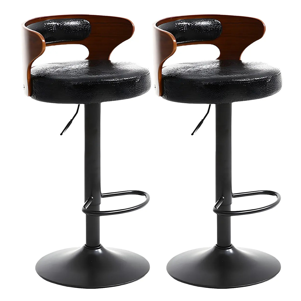 Round Adjustable Fabric Cotton Cushion Swivel Bar Stool Image - 26