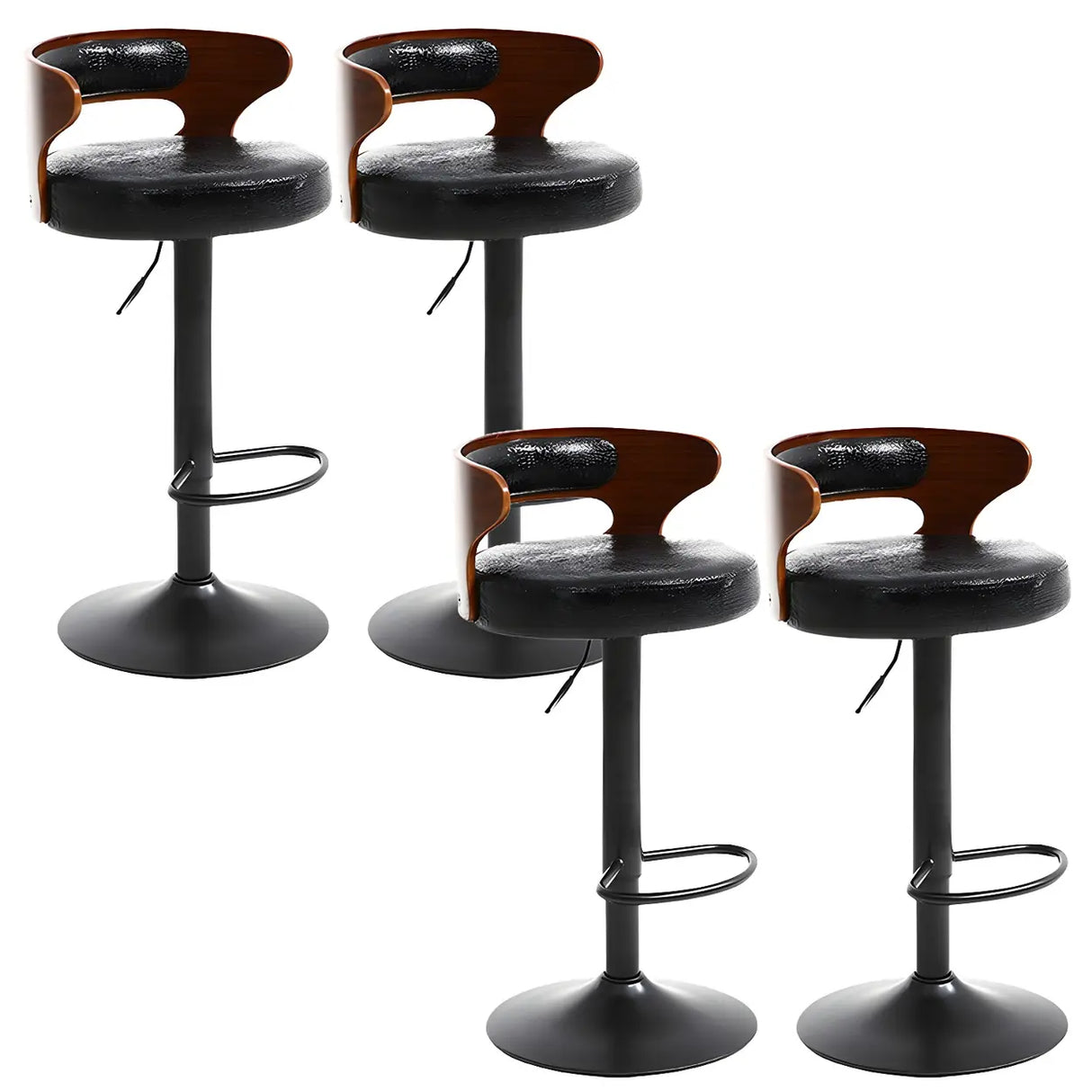 Round Adjustable Fabric Cotton Cushion Swivel Bar Stool Image - 27