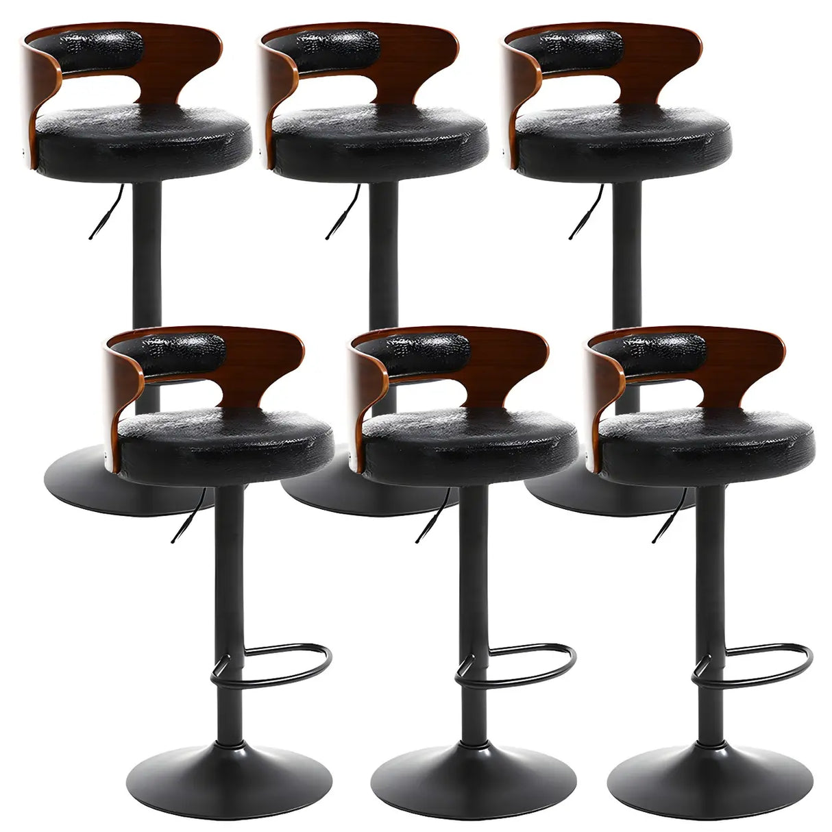 Round Adjustable Fabric Cotton Cushion Swivel Bar Stool Image - 28