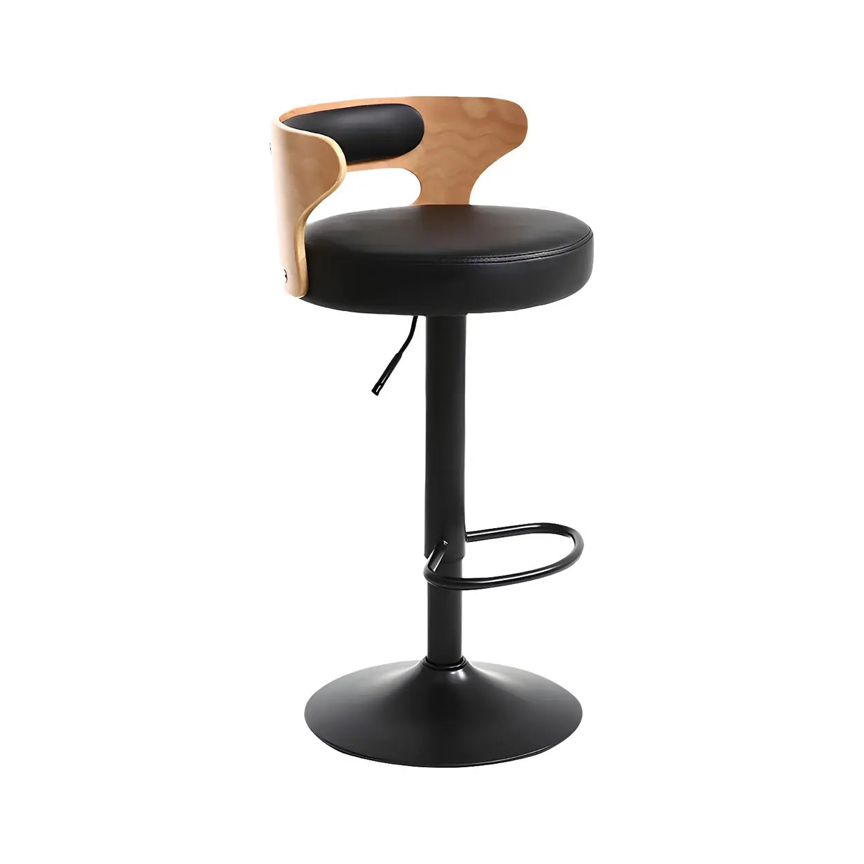 Round Adjustable Fabric Cotton Cushion Swivel Bar Stool Image - 2