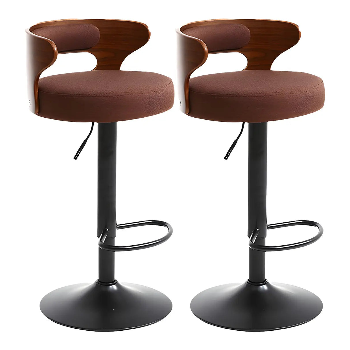 Round Adjustable Fabric Cotton Cushion Swivel Bar Stool Image - 31