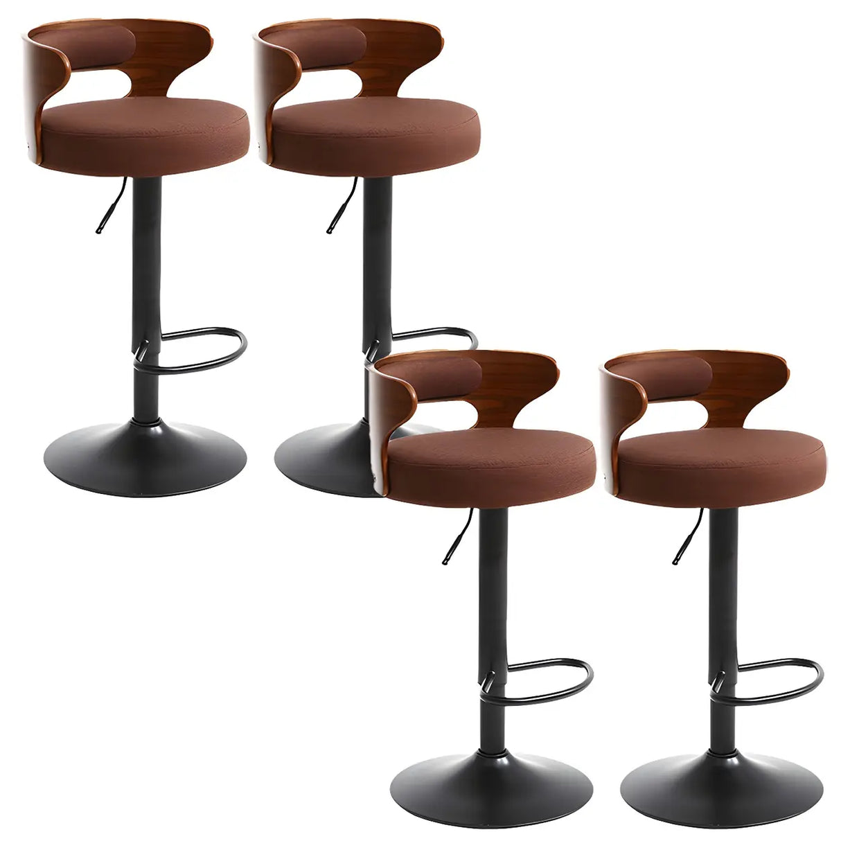 Round Adjustable Fabric Cotton Cushion Swivel Bar Stool Image - 32