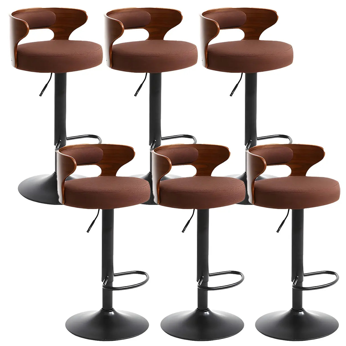 Round Adjustable Fabric Cotton Cushion Swivel Bar Stool Image - 33