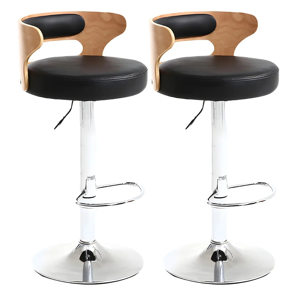 Round Adjustable Fabric Cotton Cushion Swivel Bar Stool Image - 36