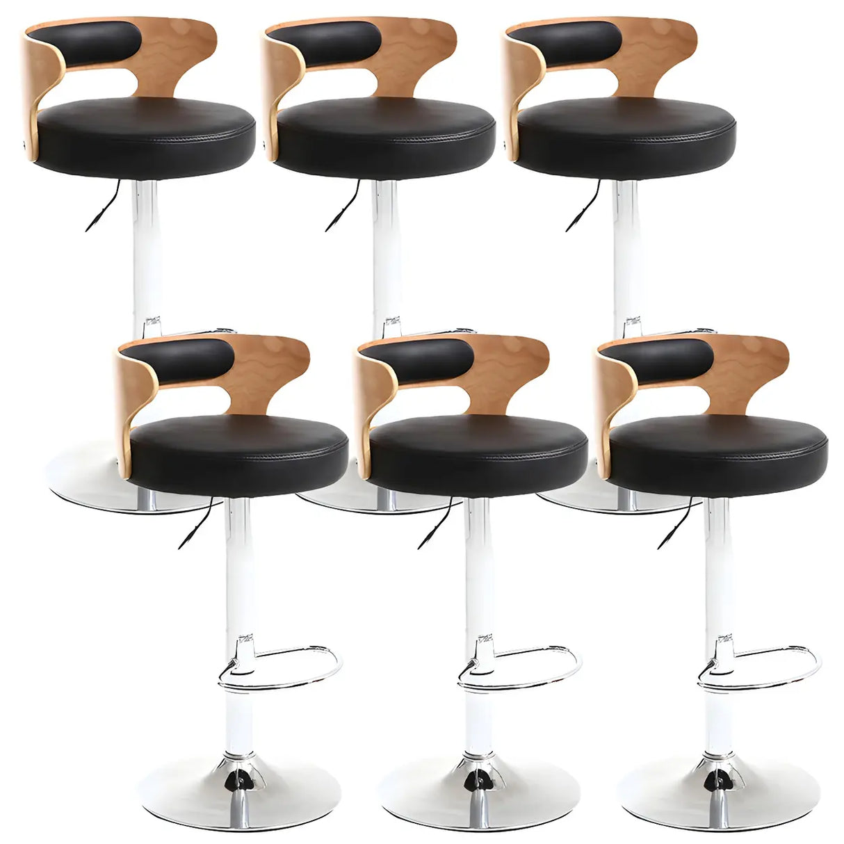 Round Adjustable Fabric Cotton Cushion Swivel Bar Stool Image - 38