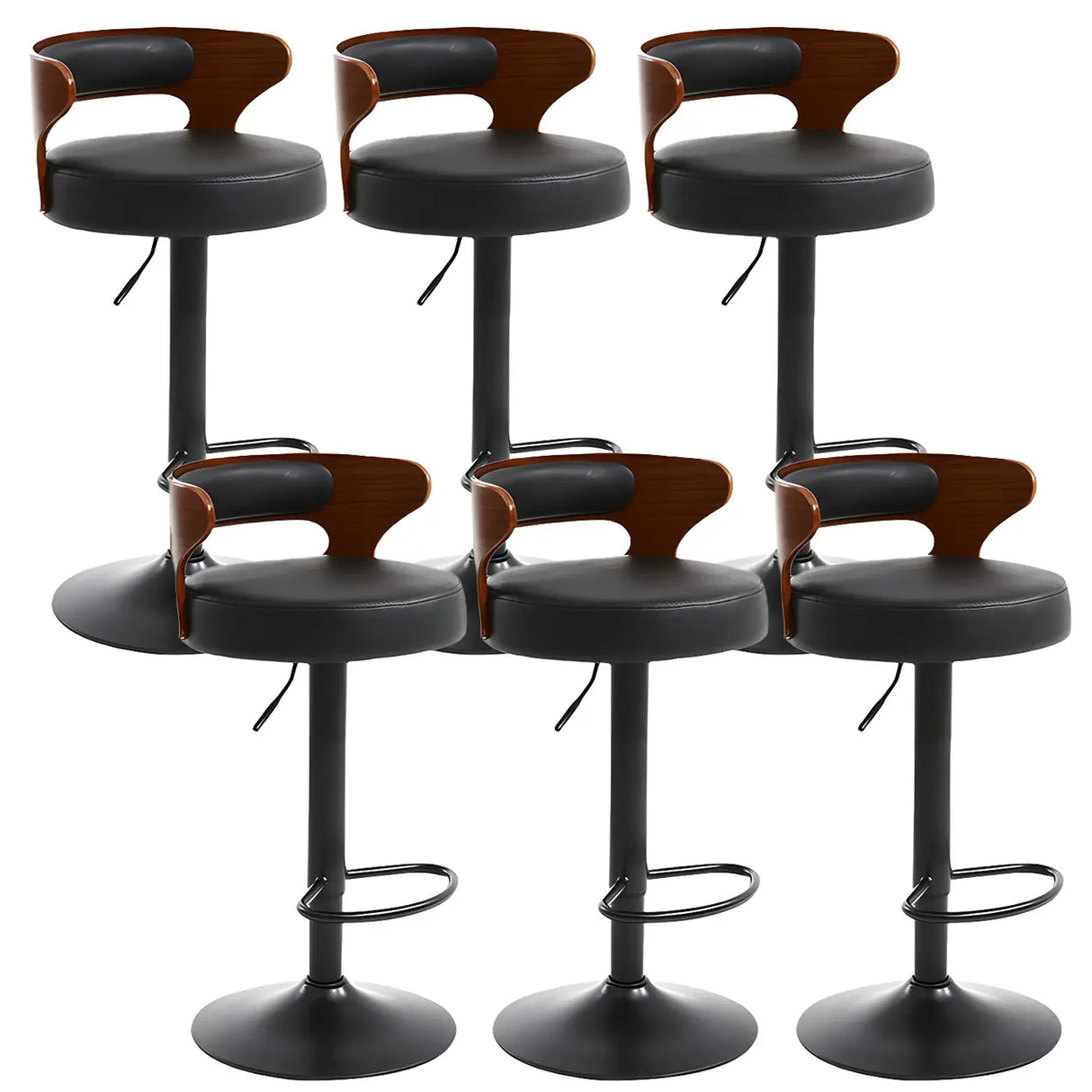 Round Adjustable Fabric Cotton Cushion Swivel Bar Stool Image - 43