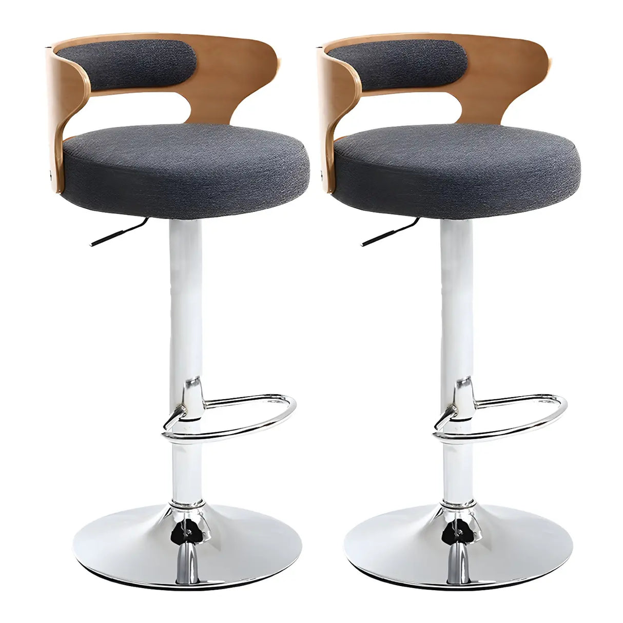Round Adjustable Fabric Cotton Cushion Swivel Bar Stool Image - 46