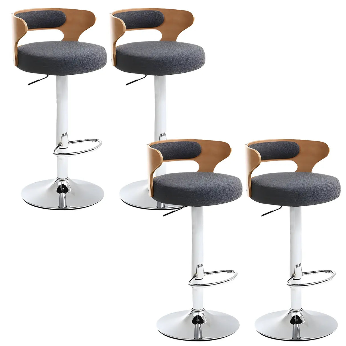 Round Adjustable Fabric Cotton Cushion Swivel Bar Stool Image - 47