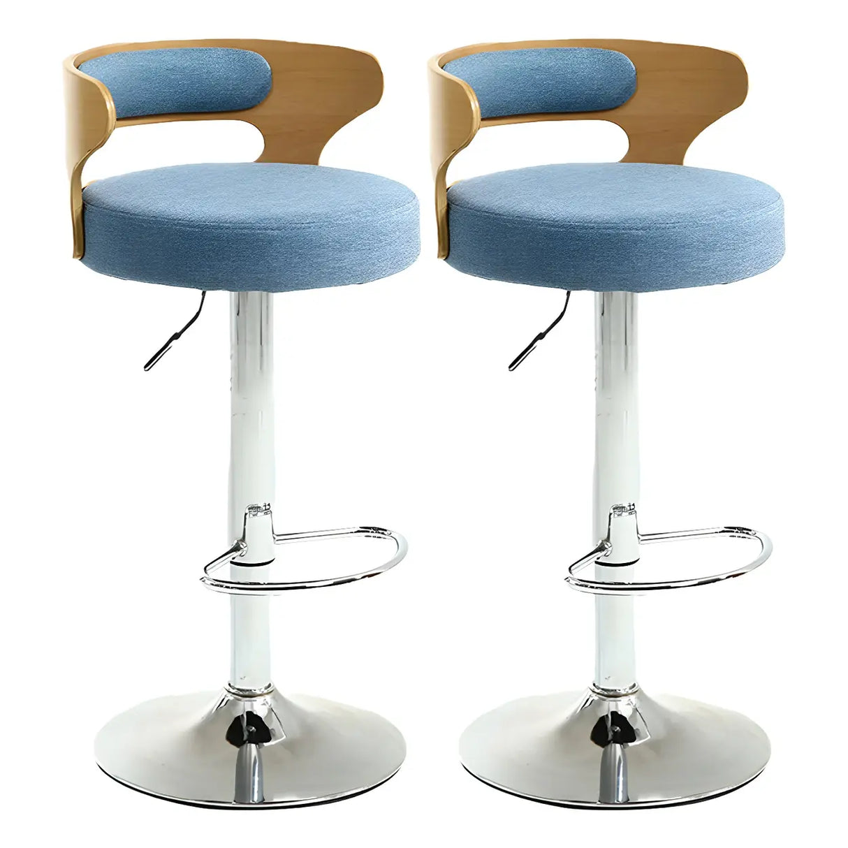 Round Adjustable Fabric Cotton Cushion Swivel Bar Stool Image - 51