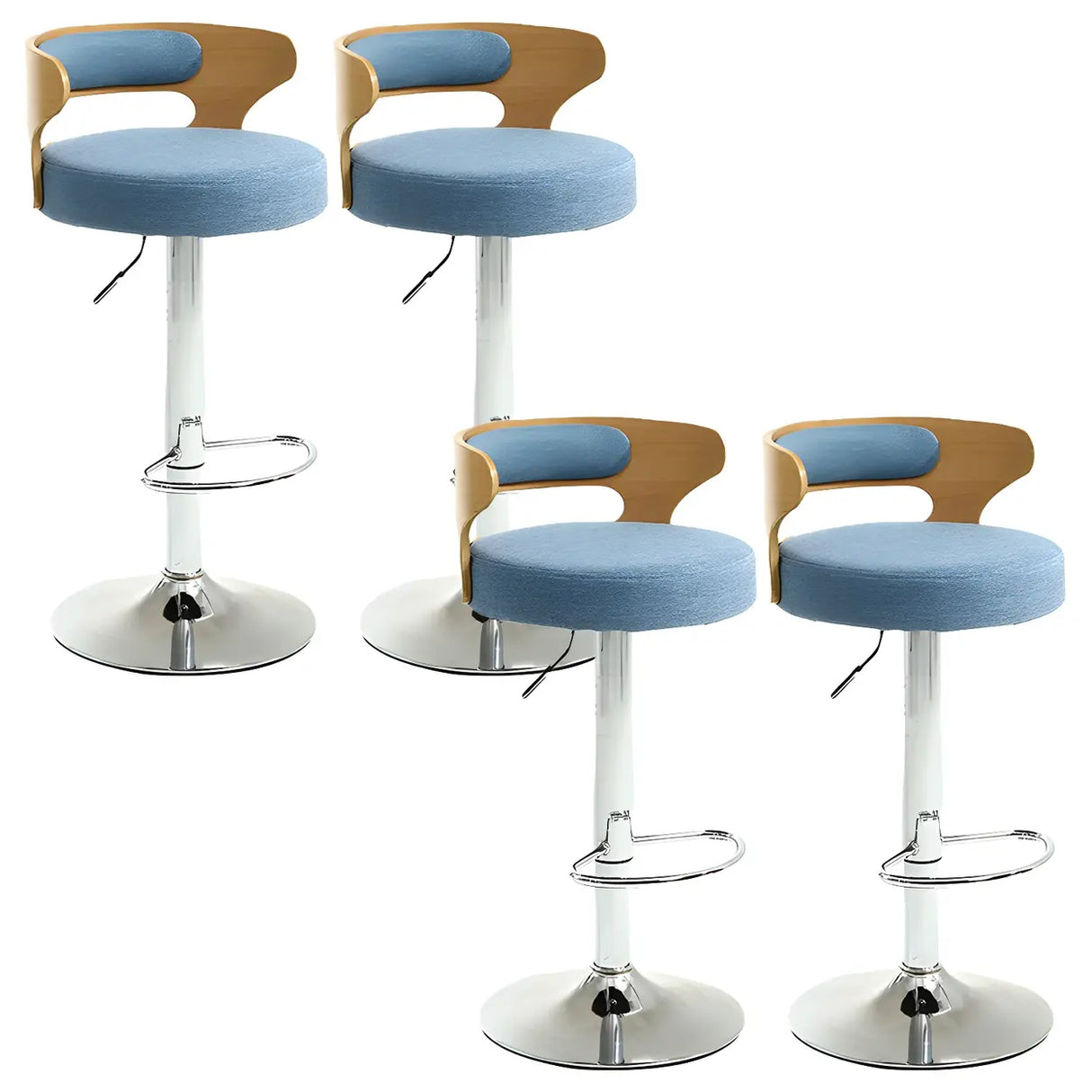 Round Adjustable Fabric Cotton Cushion Swivel Bar Stool Image - 52
