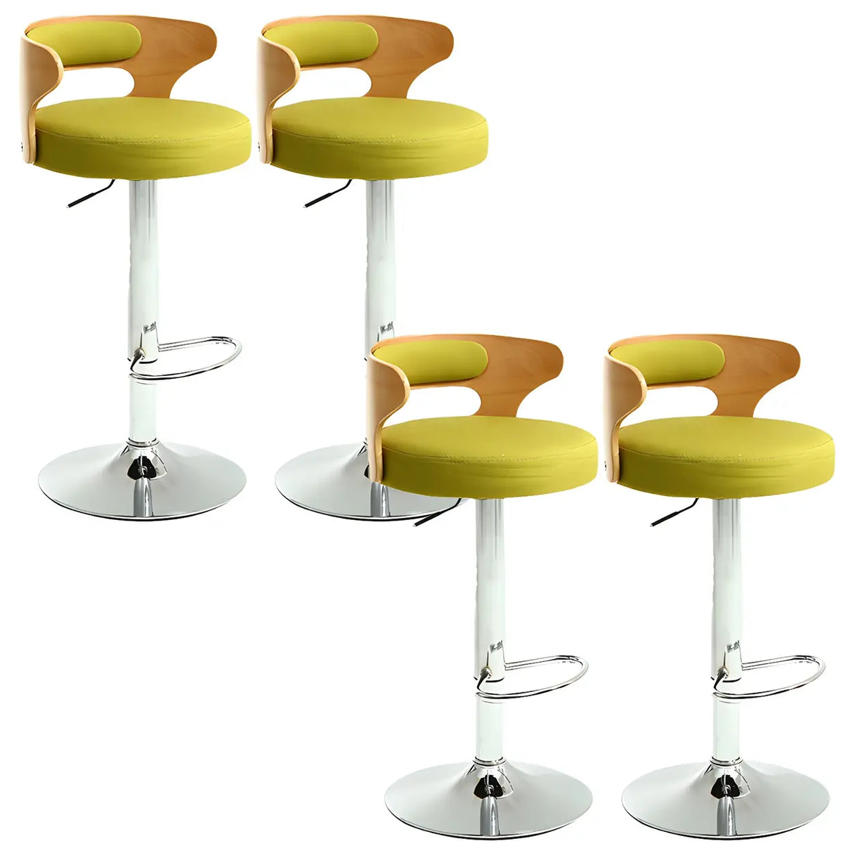 Round Adjustable Fabric Cotton Cushion Swivel Bar Stool Image - 57