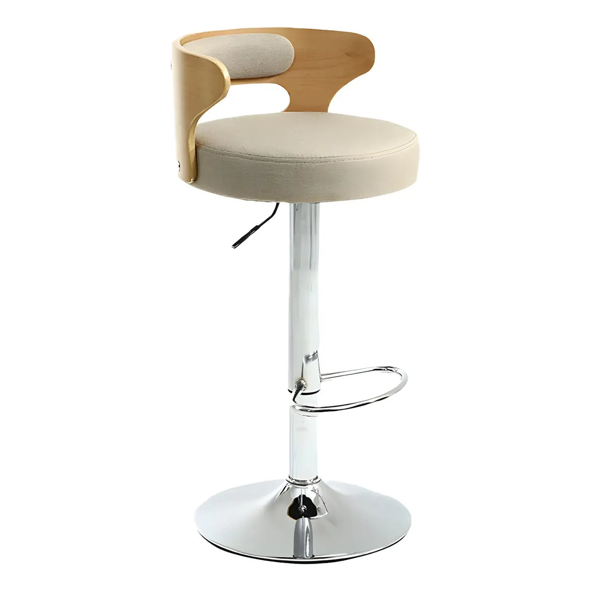 Round Adjustable Fabric Cotton Cushion Swivel Bar Stool Image - 60