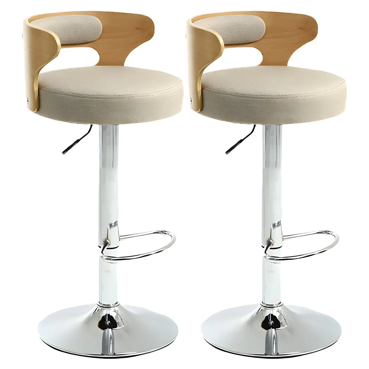 Round Adjustable Fabric Cotton Cushion Swivel Bar Stool Image - 61