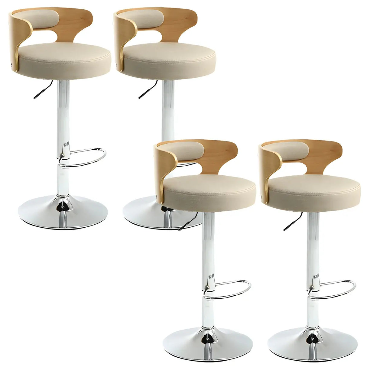 Round Adjustable Fabric Cotton Cushion Swivel Bar Stool Image - 62