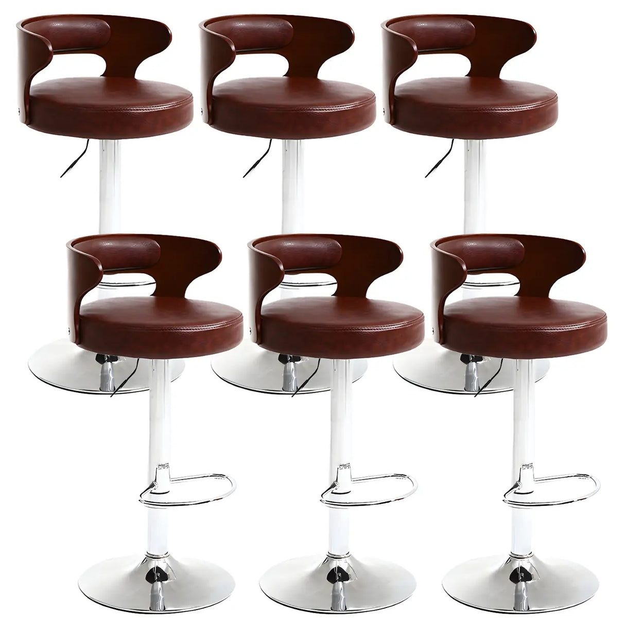 Round Adjustable Fabric Cotton Cushion Swivel Bar Stool Image - 68