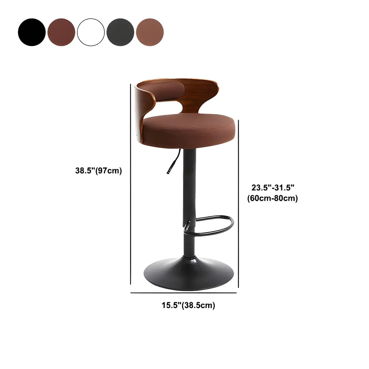 Round Adjustable Fabric Cotton Cushion Swivel Bar Stool Image - 71