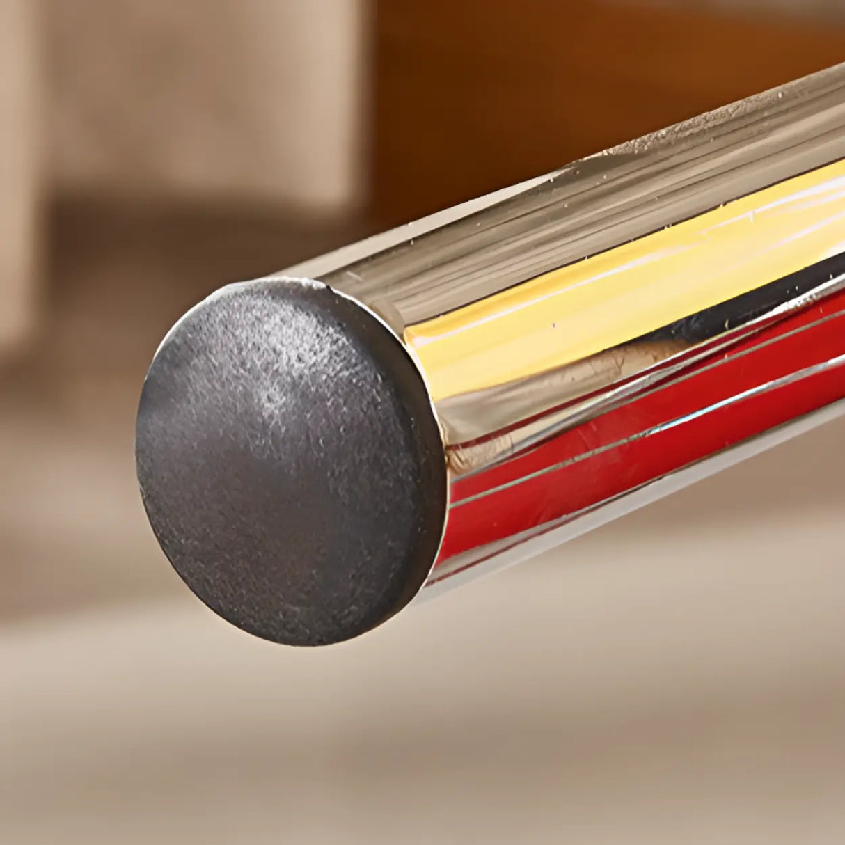 Round Armless Faux Leather Open Back Metal Dining Chair Image - 14