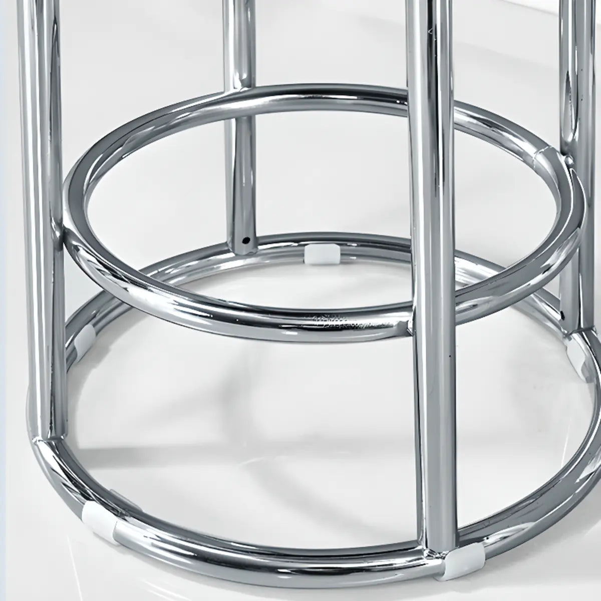 Round Cushioned Seat Metal Backless Bar Stool Black Image - 14