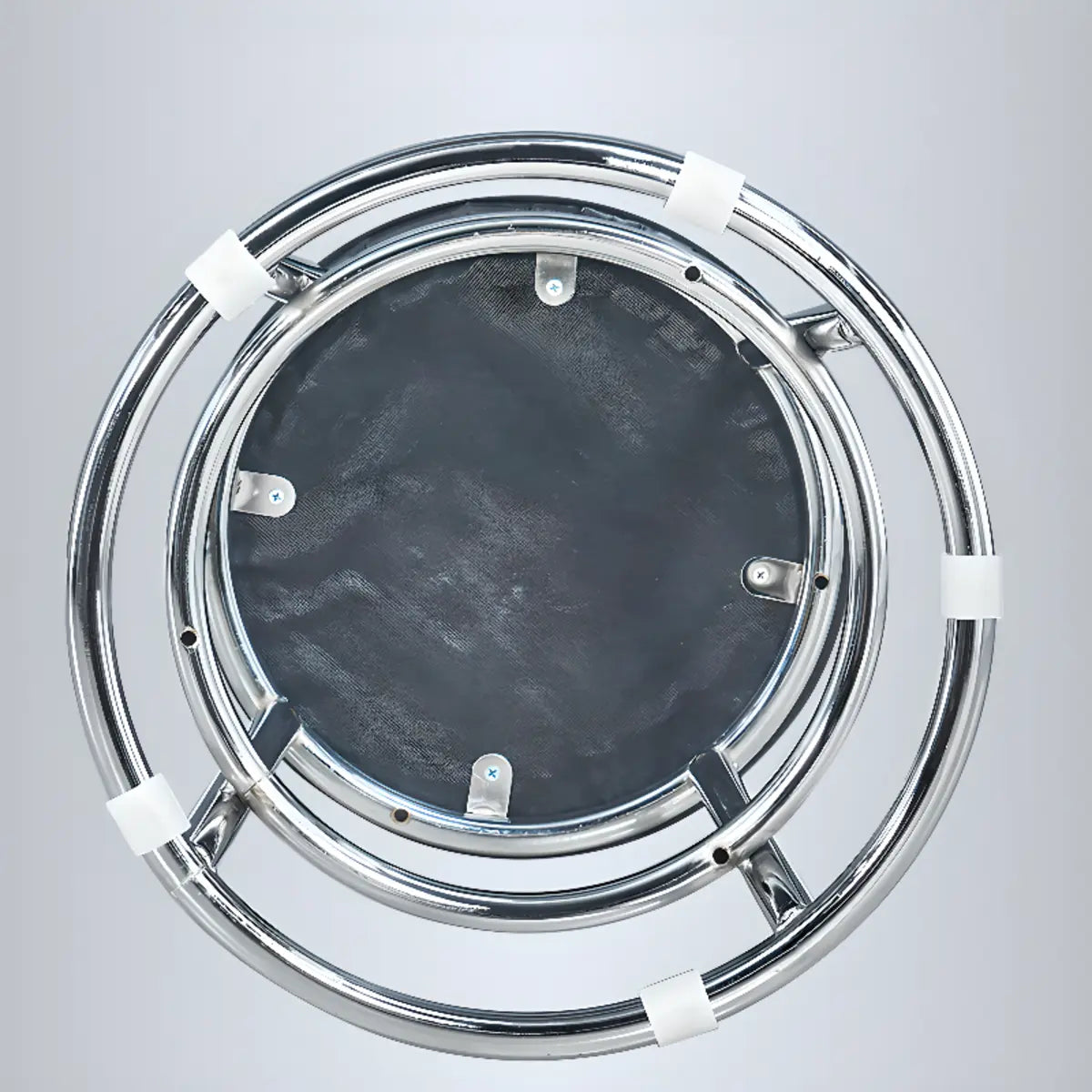 Round Cushioned Seat Metal Backless Bar Stool Black Image - 16