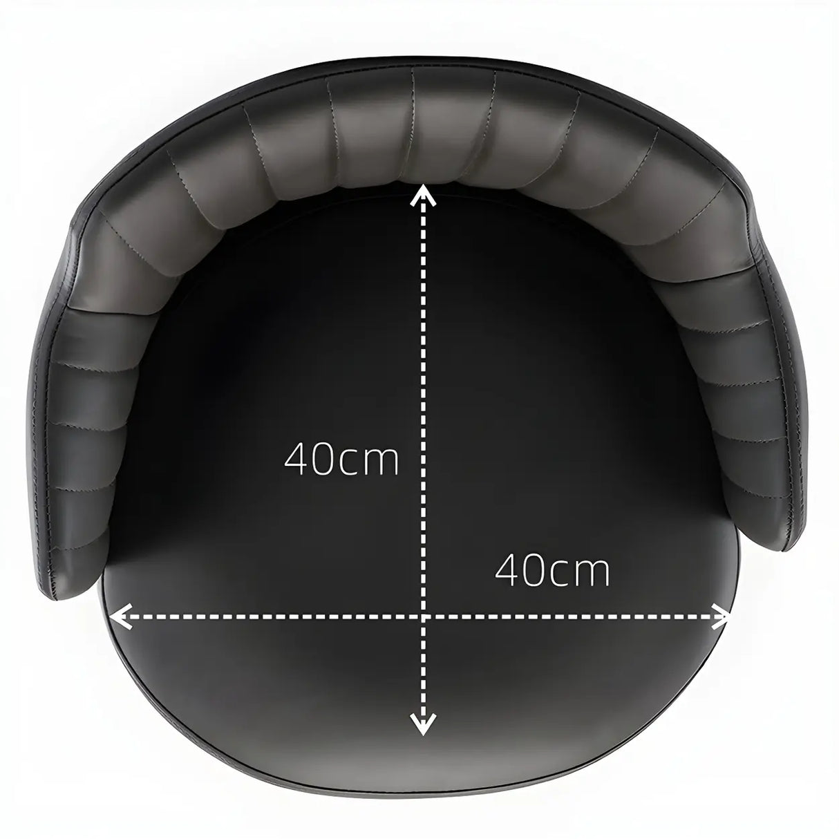 Round Leather Backrest Arm Black Iron Base Bar Stool Image - 9