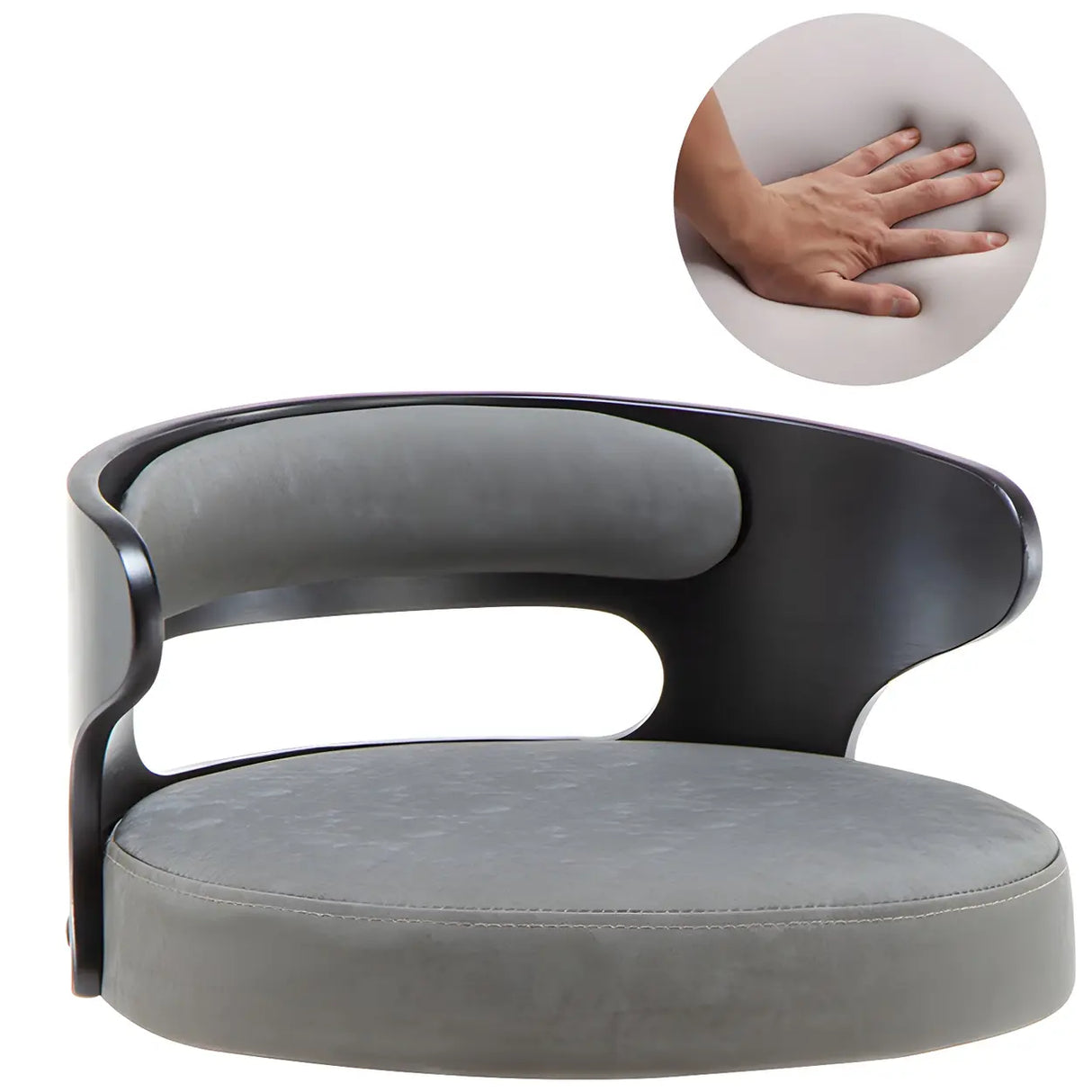 Round Leather Seat Adjustable Pedestal Swivel Bar Stool Image - 9