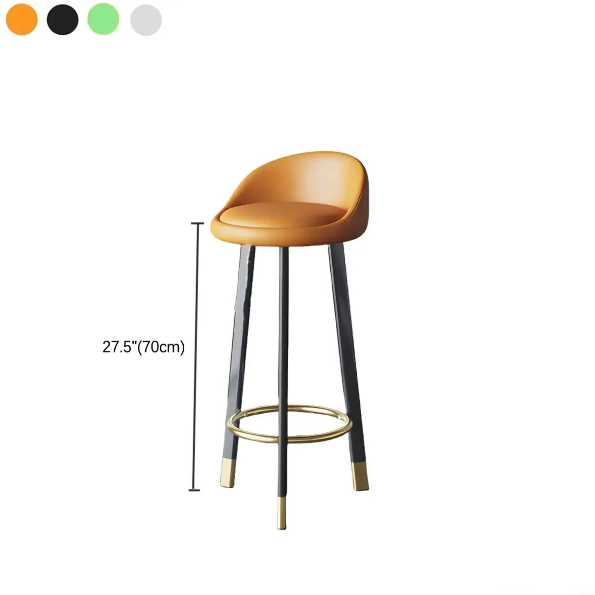 Round Leather Seat Tripod Steel Bar Stools