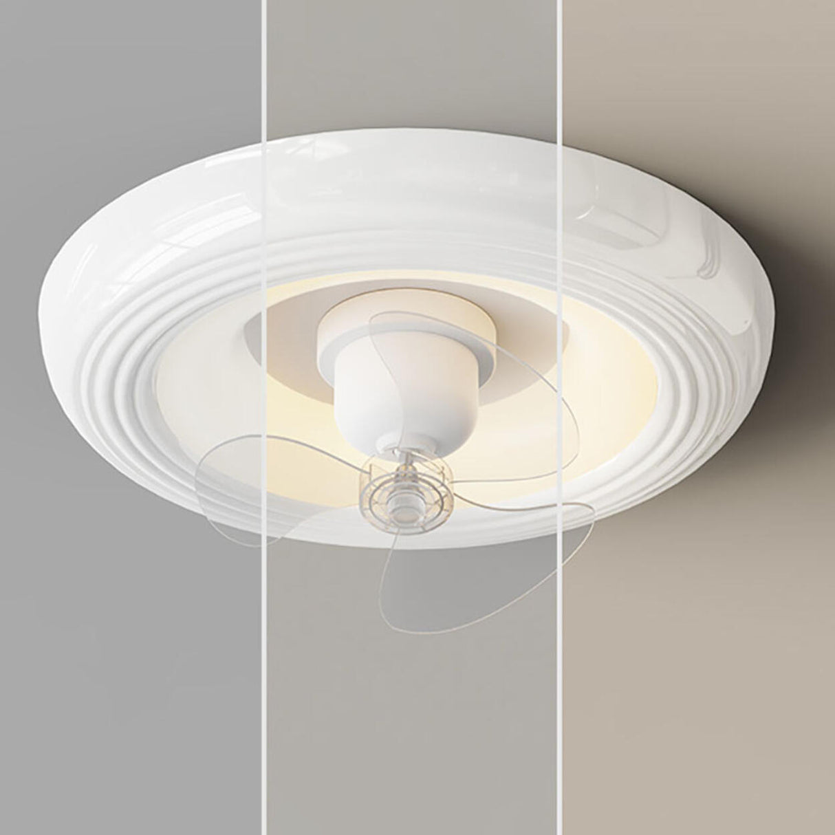 Round Living Room Stepless Dimming Ceiling Fan Light Image - 16