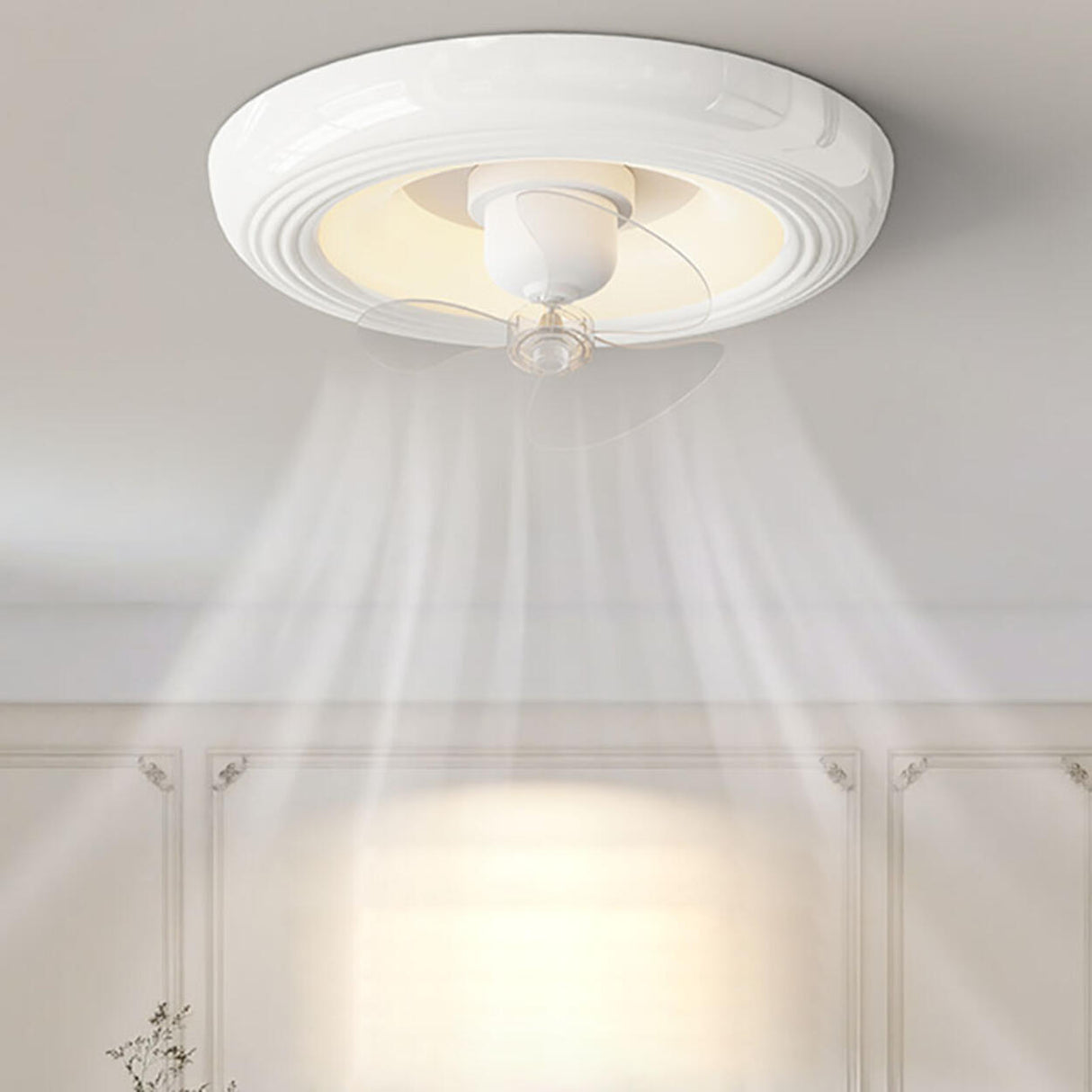 Round Living Room Stepless Dimming Ceiling Fan Light Image - 17